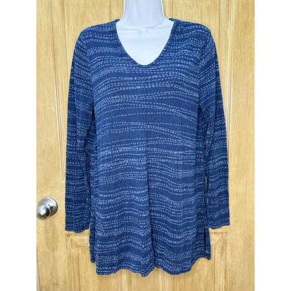 J. Jill Pure Jill Size M V Neck Indigo Blue Sweater Tunic - Picture 1 of 6